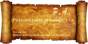 Petrovitsch Annamária névjegykártya