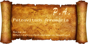 Petrovitsch Annamária névjegykártya